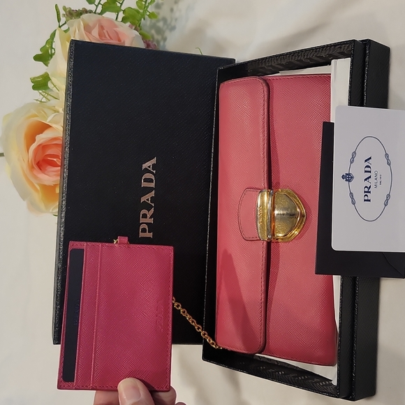 Prada Handbags - ‼️CLEARANCE SALE‼️ Authentic Prada long wallet with detachable wallet card